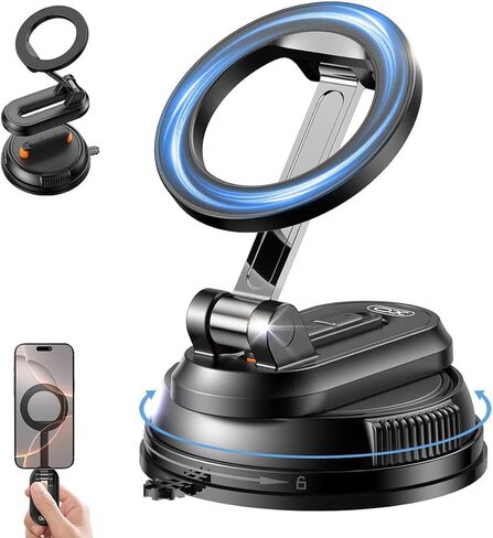XO Simple is Beauty Car Phone Holder for Magsafe,Ultra Magnetic and Strong Suction 360° Adjustable Car Phone Mount,Portable Magnetic Cell Phone Holders for Your Car for iPhone16/15/14/13/12 Series in Saudi Arabia