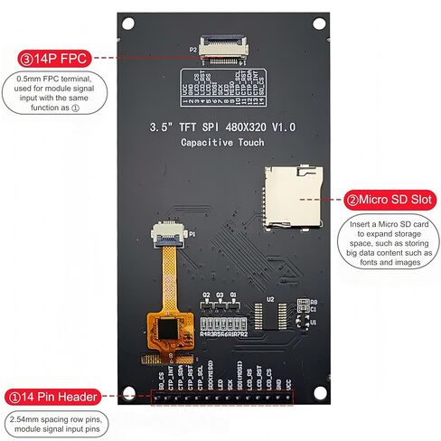 3.5 inch IPS Serial 320x480 Capacitive Touch Screen FT6336U Driver Touch Display Module Compatible with Arduino ESP32 in Kuwait