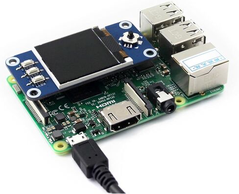 1.44inch LCD Display HAT Compatible with Raspberry Pi 5/ 4B/3B+/3B/2B/A+/Zero W/WH/Zero 2 W/Pico/Pico 2W, etc. RGB 65K Color 128 x128 Pixels, SPI Interface, with Embedded Controller in Saudi Arabia