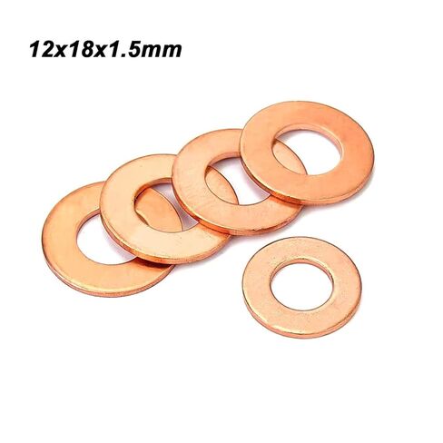 Copper Crush Washer Flat Ring Seal Gasket, 12x18x1.5mm, M12 Fitting, 20 Pieces in Kuwait