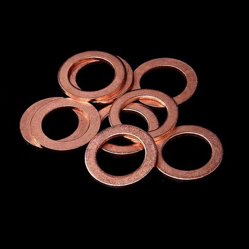 Copper Crush Washer Flat Ring Seal Gasket, 12x18x1.5mm, M12 Fitting, 20 Pieces in Kuwait