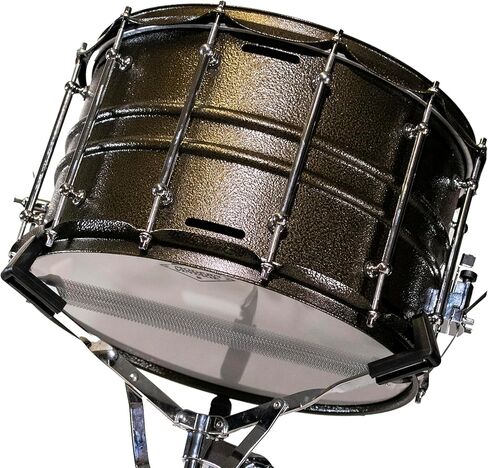 طبلة عميقة مقاس 14 × 8 بوصة، كمين من الفولاذ الكربوني مع نظام تدفق هواء 12 فتحة، ومدفع صوتي احترافي منخفض التردد لموسيقى الروك والمعادن والهيب هوب، وعروات شديدة التحمل ذات 12 نقطة (برونزية) in Kuwait