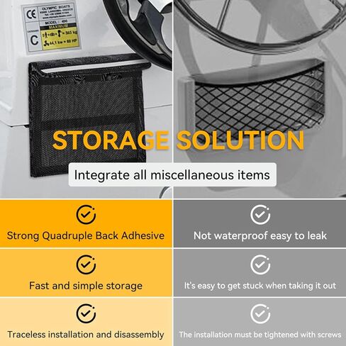 Bolaxin Boat Storage Bag, Boat Storage Caddy Organizer, Reflective Leak-Proof Mesh Bag with Lid, Adhesive Mount, 13.4"x9.8", for Gloves, Flashlight in Saudi Arabia