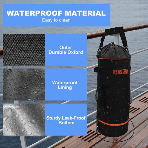 MDSTOP Portable Boat Trash Can, Reusable Boat Garbage Bag, Includes 10-13 Gallon Garbage Bag Snaps Inside, Odor & Leak Resistant, Pontoon Boat Accessories for Boating, Camping, Fishing, Kayak, RV in Kuwait