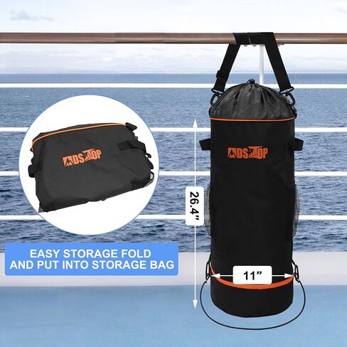 MDSTOP Portable Boat Trash Can, Reusable Boat Garbage Bag, Includes 10-13 Gallon Garbage Bag Snaps Inside, Odor & Leak Resistant, Pontoon Boat Accessories for Boating, Camping, Fishing, Kayak, RV in Kuwait