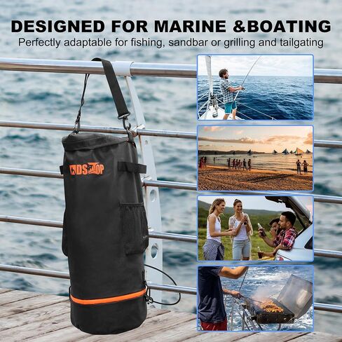 MDSTOP Portable Boat Trash Can, Reusable Boat Garbage Bag, Includes 10-13 Gallon Garbage Bag Snaps Inside, Odor & Leak Resistant, Pontoon Boat Accessories for Boating, Camping, Fishing, Kayak, RV in Kuwait