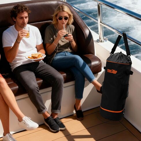 MDSTOP Portable Boat Trash Can, Reusable Boat Garbage Bag, Includes 10-13 Gallon Garbage Bag Snaps Inside, Odor & Leak Resistant, Pontoon Boat Accessories for Boating, Camping, Fishing, Kayak, RV in Kuwait