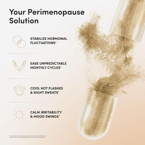 Perimenopause Supplements Women - Complete 11-in-1 Hormonal Balance for Women - Multi-Symptom Relief - Supports Mood, Night Sweats, & Hot Flash Relief for Women - Premenopausal Supplements - 60 Count in Saudi Arabia