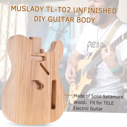 Estink Unfinished Electric Guitar Body Guitar TL Style DIY Parts Solid Sycamore Wood Predrilled Polished for Custom Bass Guitar in Kuwait