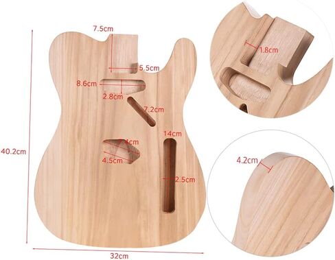 Estink Unfinished Electric Guitar Body Guitar TL Style DIY Parts Solid Sycamore Wood Predrilled Polished for Custom Bass Guitar in Kuwait