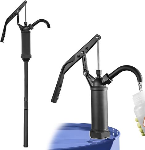 Lever Action Barrel Pump, Heavy Duty Drum Pump with Telescoping Suction Tube, Corrosion Resistant Hand Pumps Fits 5 to 55 Gallon Barrels, Ideal for Transferring Motor Oil in Kuwait