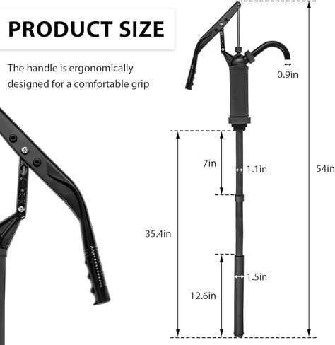 Lever Action Barrel Pump, Heavy Duty Drum Pump with Telescoping Suction Tube, Corrosion Resistant Hand Pumps Fits 5 to 55 Gallon Barrels, Ideal for Transferring Motor Oil in Kuwait