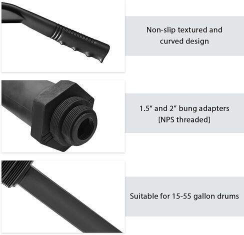Lever Action Barrel Pump, Heavy Duty Drum Pump with Telescoping Suction Tube, Corrosion Resistant Hand Pumps Fits 5 to 55 Gallon Barrels, Ideal for Transferring Motor Oil in Kuwait