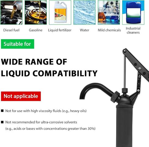 Lever Action Barrel Pump, Heavy Duty Drum Pump with Telescoping Suction Tube, Corrosion Resistant Hand Pumps Fits 5 to 55 Gallon Barrels, Ideal for Transferring Motor Oil in Kuwait