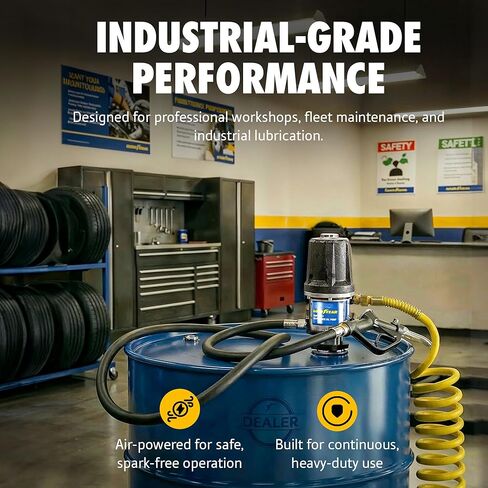 Goodyear 3:1 Heavy Duty Air-Operated Oil Pump – 11.9 GPM High-Efficiency Pneumatic Transfer Pump, Corrosion-Resistant, Icing-Free Operation, Fits 48–58 Gallon Drums in Saudi Arabia
