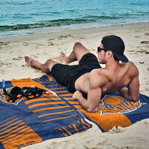 Northwest NBA New York Knicks Oversized Microfiber Beach Towel, 40 x 72 Inches – Quick Dry, Sand Resistant, Lightweight, Highly Absorbent, Riser Design in Kuwait