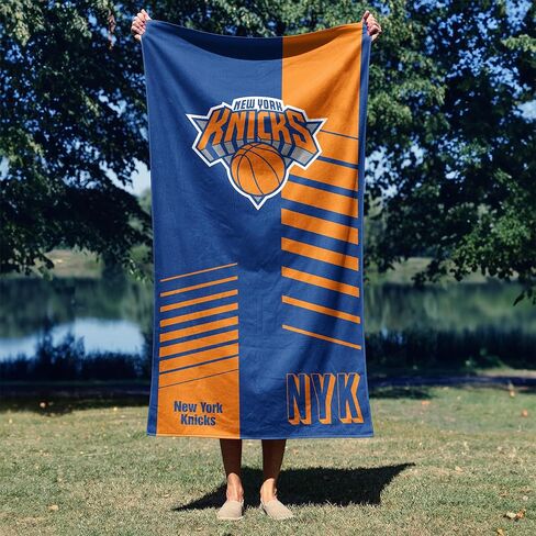 Northwest NBA New York Knicks Oversized Microfiber Beach Towel, 40 x 72 Inches – Quick Dry, Sand Resistant, Lightweight, Highly Absorbent, Riser Design in Kuwait