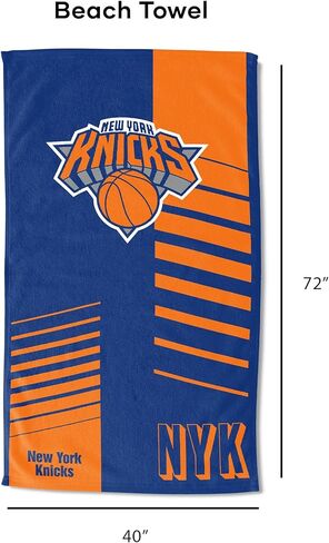 Northwest NBA New York Knicks Oversized Microfiber Beach Towel, 40 x 72 Inches – Quick Dry, Sand Resistant, Lightweight, Highly Absorbent, Riser Design in Kuwait