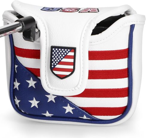 غطاء مضرب مربع مطرقة مضرب غطاء رأس مغناطيسي جميع الأسود والأحمر والأزرق والأبيض نمط الوطنية مطرقة غطاء الرأس للرجال لاعب الغولف in Kuwait