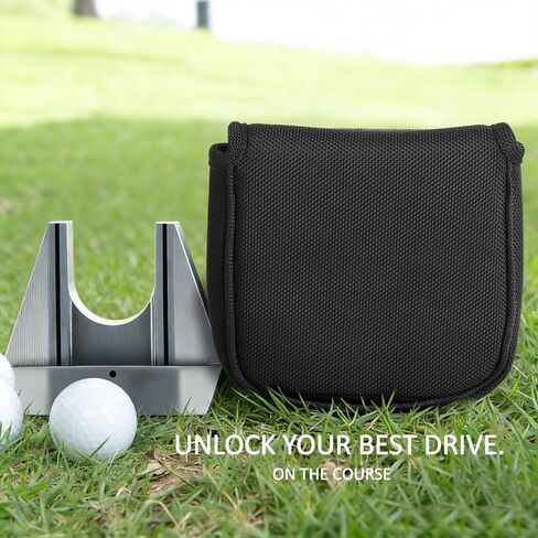 Putter Cover Square Mallet Putter Head Cover Magnetic All Black, Red Blue White Patriotism Style Mallet Headcover for Men Golfer in Saudi Arabia