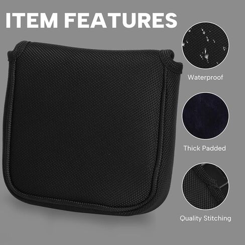 Putter Cover Square Mallet Putter Head Cover Magnetic All Black, Red Blue White Patriotism Style Mallet Headcover for Men Golfer in Saudi Arabia