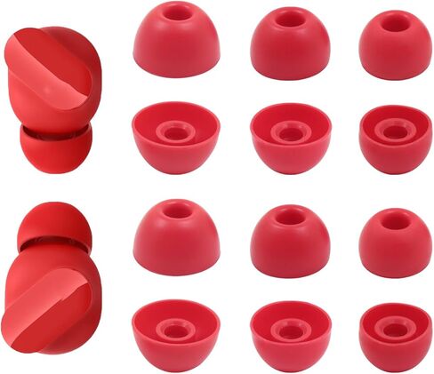 Replacement Silicone Ear Tips for Beats Studio Buds/Fit Pro/Studio Buds+ Headphone, 6 Pairs Earbuds Eartips L/M/S, Eargels Set Fit in Case, Earplug Ear Cap, Ear Buds Accessories-Red in Kuwait