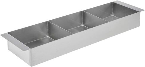 مقلاة طعام HUBERT مع مقسمين نصف حجم طويل من الفولاذ المقاوم للصدأ - 19 بوصة طول × 5 3/4 بوصة عرض × 2 1/2 بوصة عمق in Saudi Arabia
