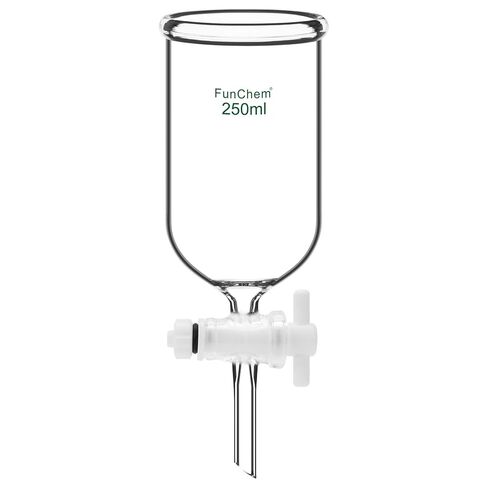 FunChem Dropping Funnel with PTFE Stopcock, 1000ml Borosilicate Glass Lab Funnel for Precise & Controlled Liquid Addition in Laboratory Experiments in Saudi Arabia