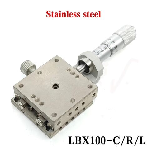 Stainless Steel Sliding Table X Axis 100 * 100mm LBX100-C LBX100-R/L Manual Displacement Platform Linear Stage(LBX100-C) in Saudi Arabia