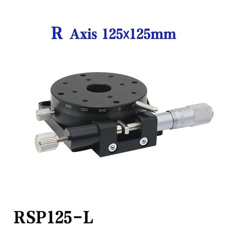 منصة دوارة يدوية R محور 125 مم RSP125-L 360 درجة انزلاق المرحلة تحمل تحميل المرحلة الخطية 49N 5kgf 125 مم in Kuwait