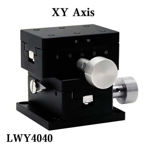 تتوافق الأخدود انزلاق الجدول دليل التحول منصة XY محور LWY4040 40*40 مللي متر مقبض تروس ضبط المنزلق دليل خطي in Kuwait