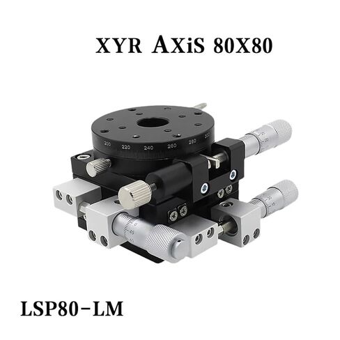 XYR محور 80 مللي متر ميكرومتر منصة التشذيب اليدوية طاولة الترجمة وطاولة دوارة عبر السكك الحديدية LSP80-LM in Kuwait