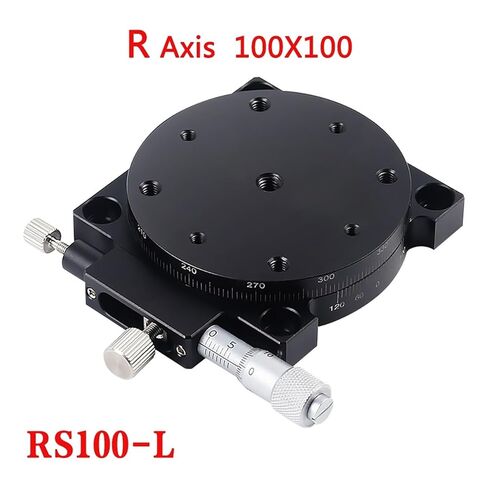 دليل انزلاق الجدول R محور 100 مللي متر RS100-L 360 درجة دوران النزوح زاوية تعديل منصة ميكرومتر بصري in Kuwait