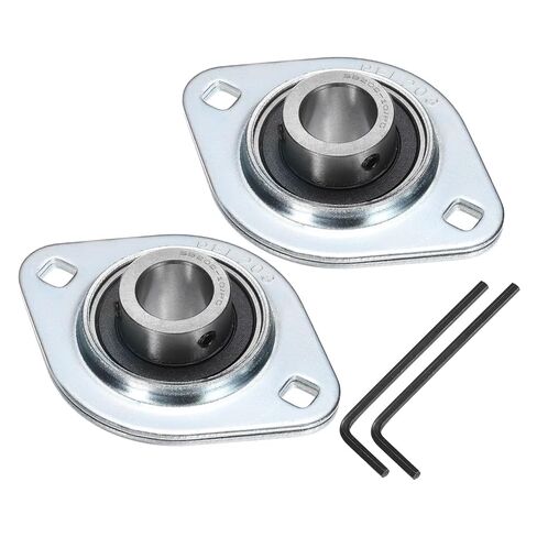 uxcell 2Pcs SBPFL202-10 Pillow Block Bearings 5/8" Bore Bearing Units Steel Flange Mounted Bearing Housing with Wrench, ABEC 3 in Saudi Arabia