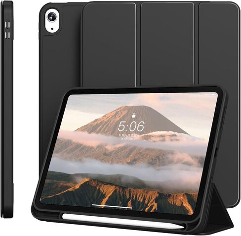 Kenke for iPad (A16) الجيل الحادي عشر 11 بوصة 2025/ iPad 10th Generation 10.9 بوصة 2022 العلبة مع حامل القلم الرصاص ، غطاء واقعي Slim Trifold مع ظهر TPU الناعم ، يدعم معرف اللمس ، الوردي in Kuwait