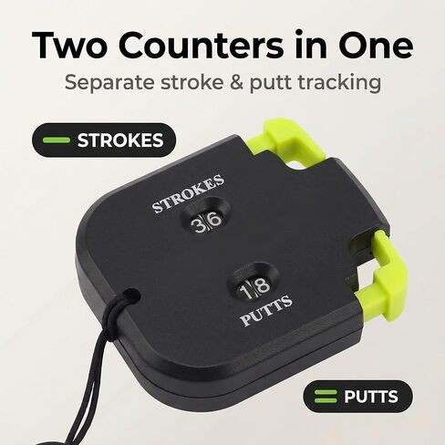 Golf Stroke Counter for Score Keeping During Rounds, Square Clip-On Dial with Putts and Strokes Windows, Green 1pc Compact Tool for Pocket or Bag in Saudi Arabia