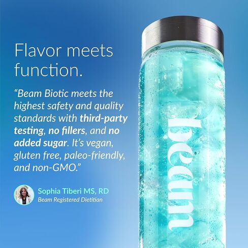 Beam Biotic Probiotics for Women – Gut Health & Digestive Health Powder with Pre, Pro & Postbiotics + Glutathione, Daily Probiotic Drink for Bloating Relief & Gut Balance, 15 Servings, Blue Raspberry in Kuwait