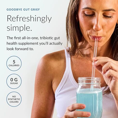 Beam Biotic Probiotics for Women – Gut Health & Digestive Health Powder with Pre, Pro & Postbiotics + Glutathione, Daily Probiotic Drink for Bloating Relief & Gut Balance, 15 Servings, Blue Raspberry in Kuwait