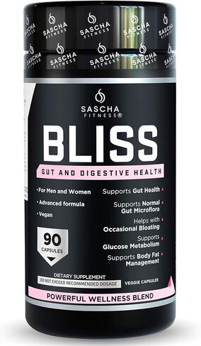 SASCHA FITNESS®️ حبوب دعم صحة الأمعاء والجهاز الهضمي | البريبايوتكس، البروبيوتيك ومزيج الإنزيمات |Berberine HCI،Gluco Vantage®|يساعد في الانتفاخ، فقدان الدهون، الرغبة الشديدة، استقلاب الجلوكوز، كمية تكفي لمدة 30 يومًا in Saudi Arabia