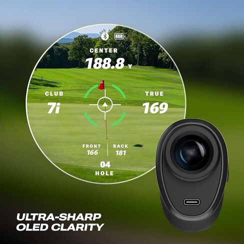 Blue Tees Golf Captain Pro Golf Rangefinder with Slope & GPS Distances – 1200 Yard Laser Range Finder, OLED Display, Shot Tracking, Magnetic Cart Mount, IP67 Waterproof, USB-C Rechargeable in Kuwait