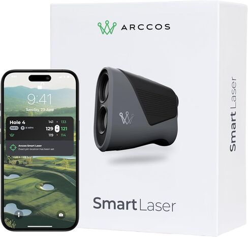 محدد المدى بالليزر الذكي من Arccos مع المنحدر والرياح - المسافات "يلعب مثل" لعبة الجولف المدعومة بالذكاء الاصطناعي، واستراتيجية الذكاء الاصطناعي والخرائط الخضراء، والتبديل القانوني للبطولات، والسنة الأولى المجانية in Kuwait