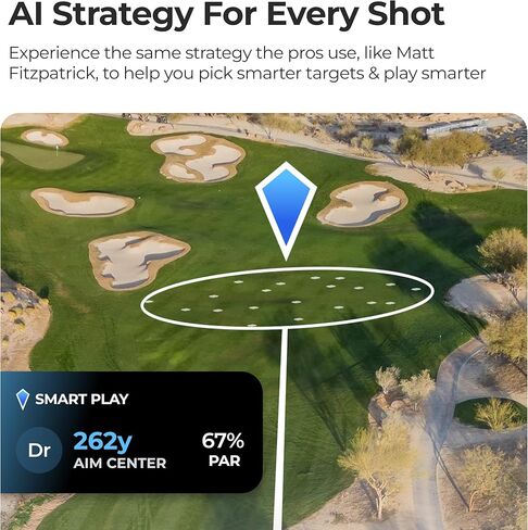 محدد المدى بالليزر الذكي من Arccos مع المنحدر والرياح - المسافات "يلعب مثل" لعبة الجولف المدعومة بالذكاء الاصطناعي، واستراتيجية الذكاء الاصطناعي والخرائط الخضراء، والتبديل القانوني للبطولات، والسنة الأولى المجانية in Kuwait