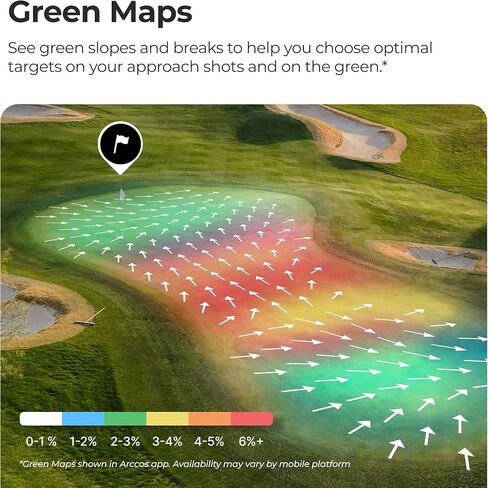 محدد المدى بالليزر الذكي من Arccos مع المنحدر والرياح - المسافات "يلعب مثل" لعبة الجولف المدعومة بالذكاء الاصطناعي، واستراتيجية الذكاء الاصطناعي والخرائط الخضراء، والتبديل القانوني للبطولات، والسنة الأولى المجانية in Kuwait