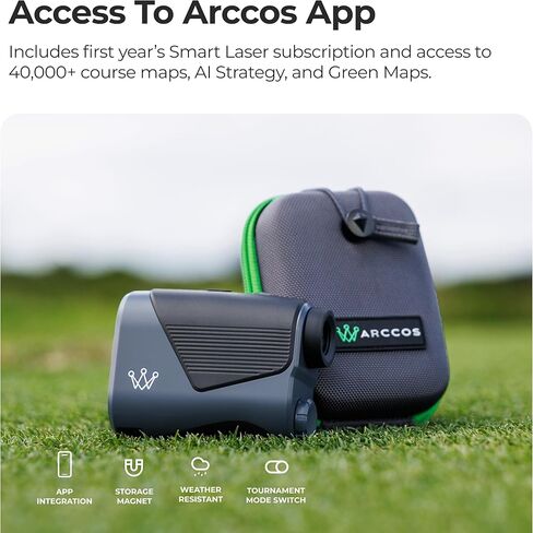 محدد المدى بالليزر الذكي من Arccos مع المنحدر والرياح - المسافات "يلعب مثل" لعبة الجولف المدعومة بالذكاء الاصطناعي، واستراتيجية الذكاء الاصطناعي والخرائط الخضراء، والتبديل القانوني للبطولات، والسنة الأولى المجانية in Kuwait