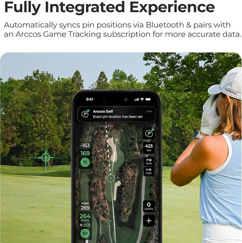 محدد المدى بالليزر الذكي من Arccos مع المنحدر والرياح - المسافات "يلعب مثل" لعبة الجولف المدعومة بالذكاء الاصطناعي، واستراتيجية الذكاء الاصطناعي والخرائط الخضراء، والتبديل القانوني للبطولات، والسنة الأولى المجانية in Kuwait