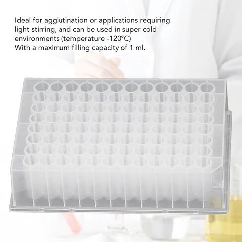 Deep Well Plate Made of Polypropylene, Pack of 5 Deep Well Plate, 5PCS Deep Well Storage Plate PP Plastic 32mm Height 96 Round Holes Laboratory Deep Well Plate in Saudi Arabia
