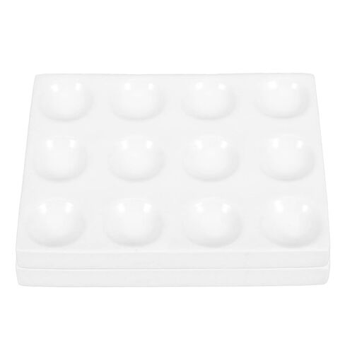 Luxshiny Ceramic Spot Plate Reaction Board 12-Hole Porcelain Chemical Testing Plate for Laboratory Experiments Scientific Reaction Plate White in Kuwait