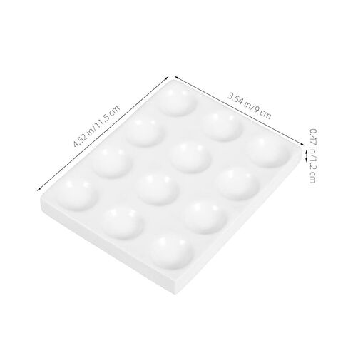 Luxshiny Ceramic Spot Plate Reaction Board 12-Hole Porcelain Chemical Testing Plate for Laboratory Experiments Scientific Reaction Plate White in Kuwait