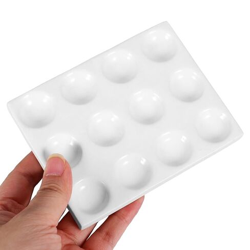 Luxshiny Ceramic Spot Plate Reaction Board 12-Hole Porcelain Chemical Testing Plate for Laboratory Experiments Scientific Reaction Plate White in Kuwait