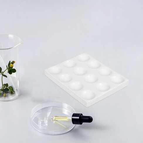 Luxshiny Ceramic Spot Plate Reaction Board 12-Hole Porcelain Chemical Testing Plate for Laboratory Experiments Scientific Reaction Plate White in Kuwait